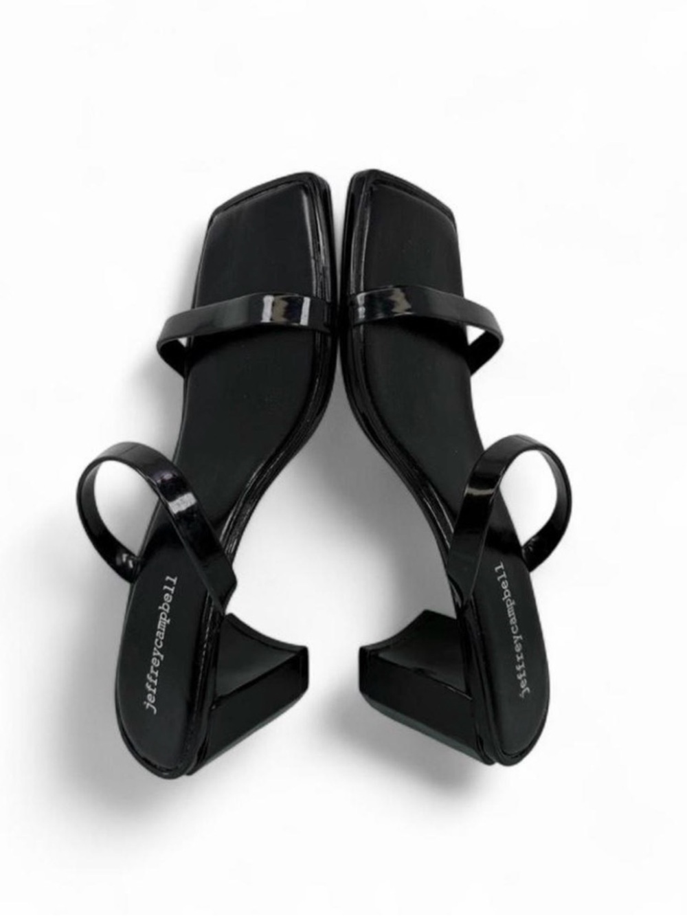 Jeffrey Campbell Jamm-3 Double Strap Patent Leather Jelly Slide Heels